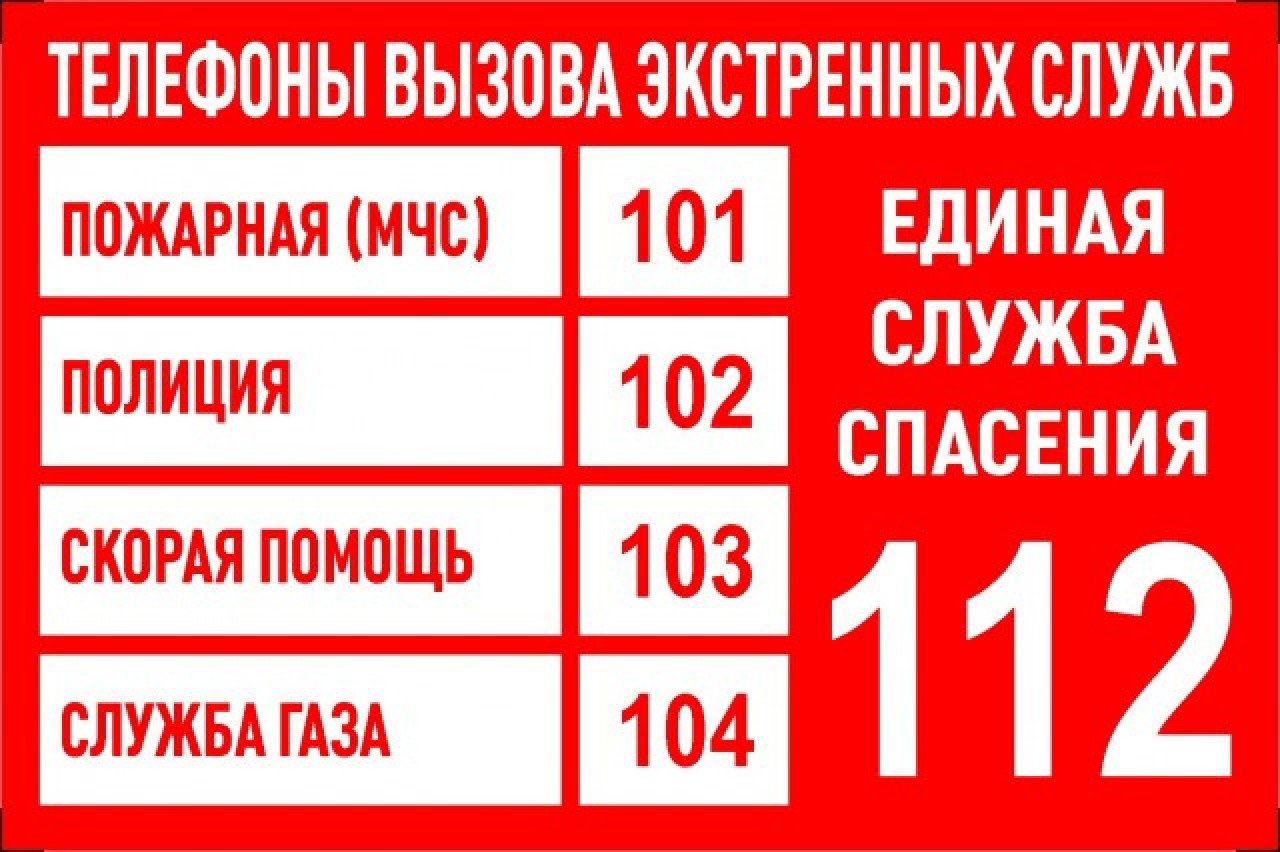 Телефоны экстренного вызова.