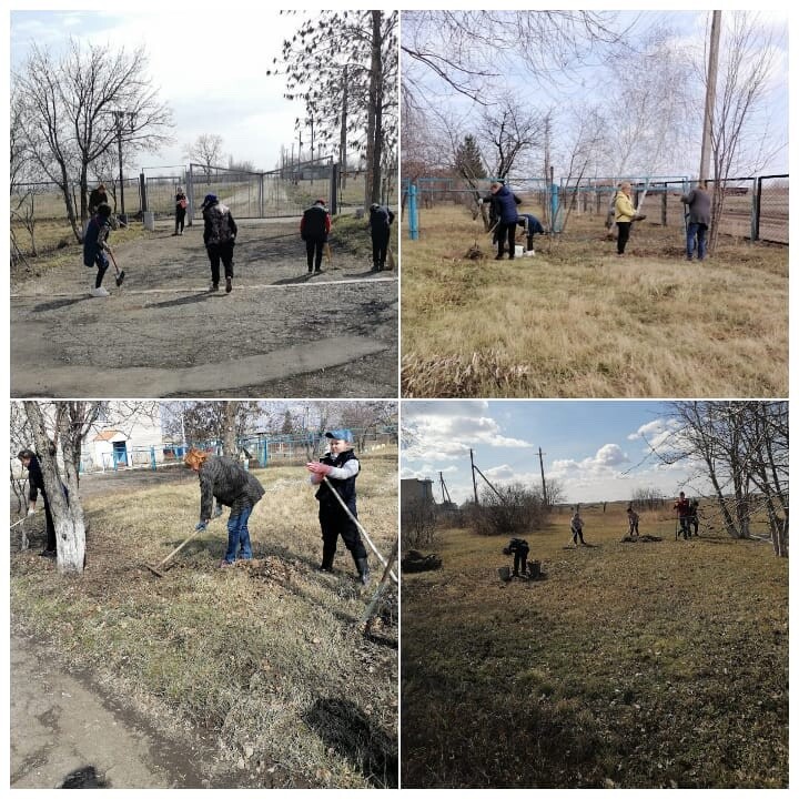 В ООШ с. Семеновка начался месячник по благоустройству пришкольной территории. Сотрудники школы вместе с учениками очистили от прошлогодней листвы прилегающие газоны..